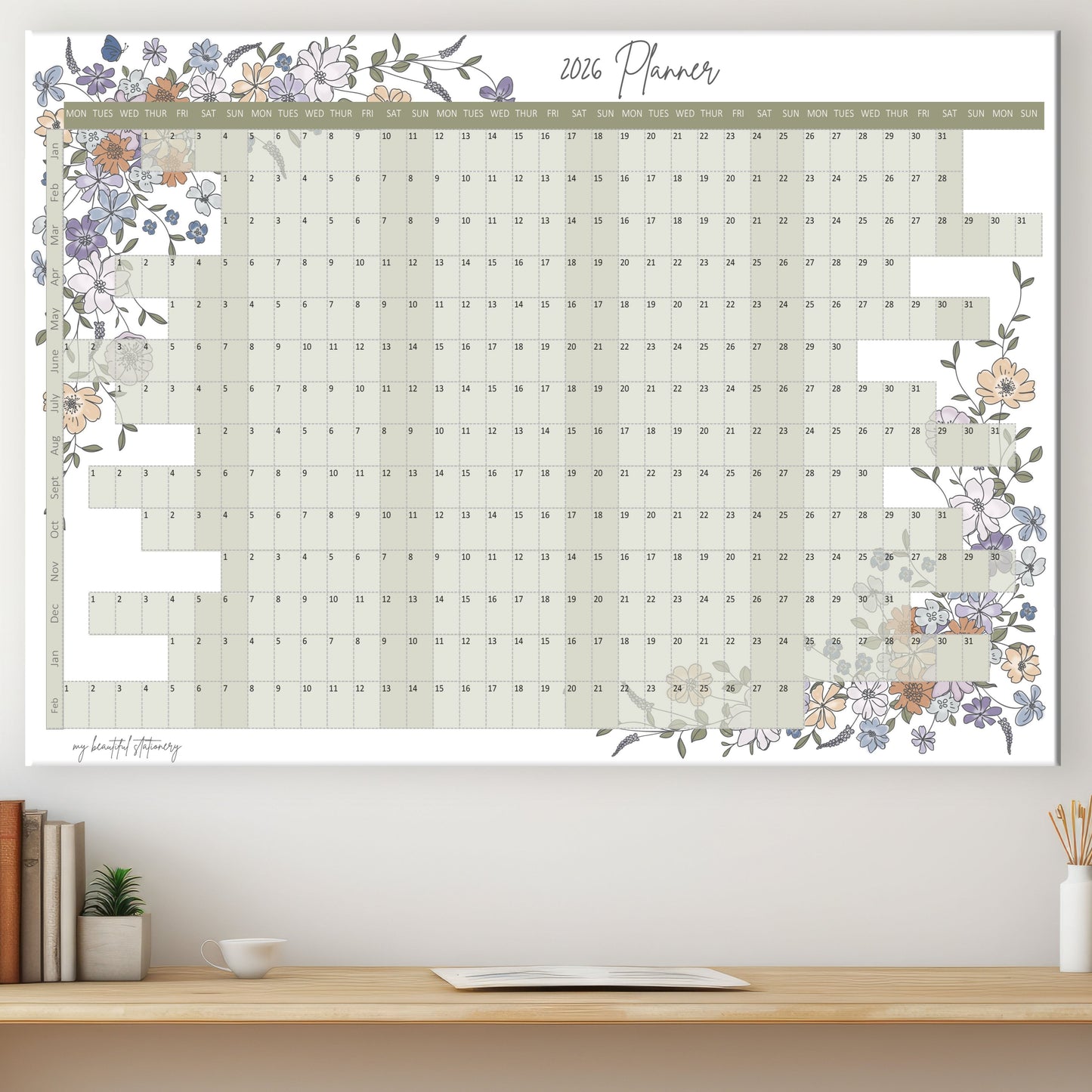 P+P 2026 Wall Planner