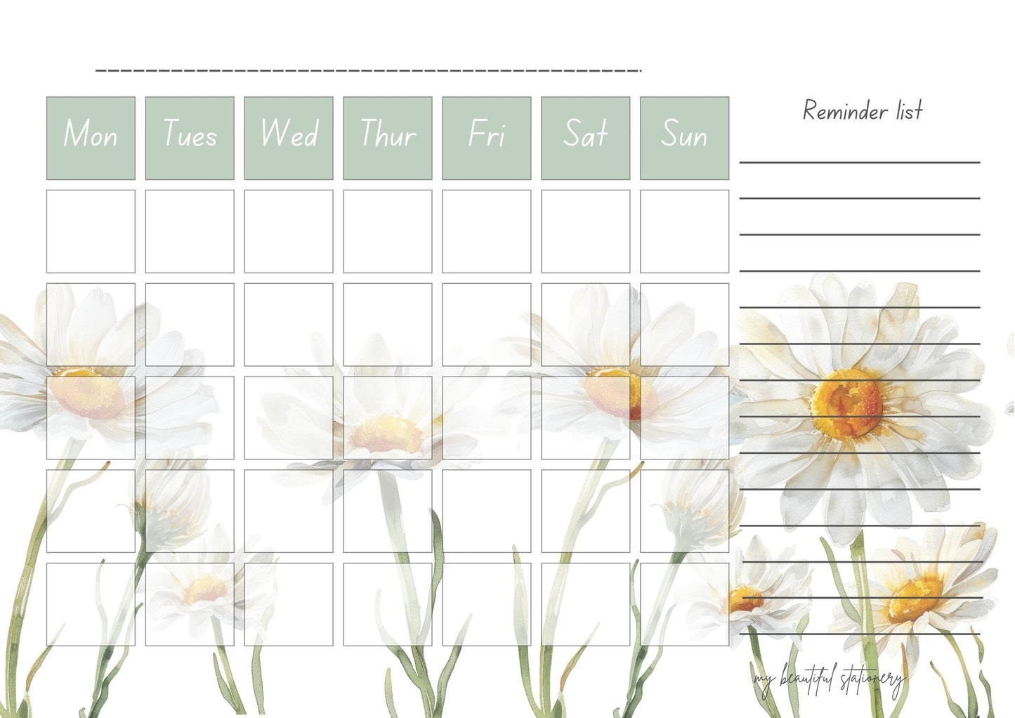 Monthly desk pad
