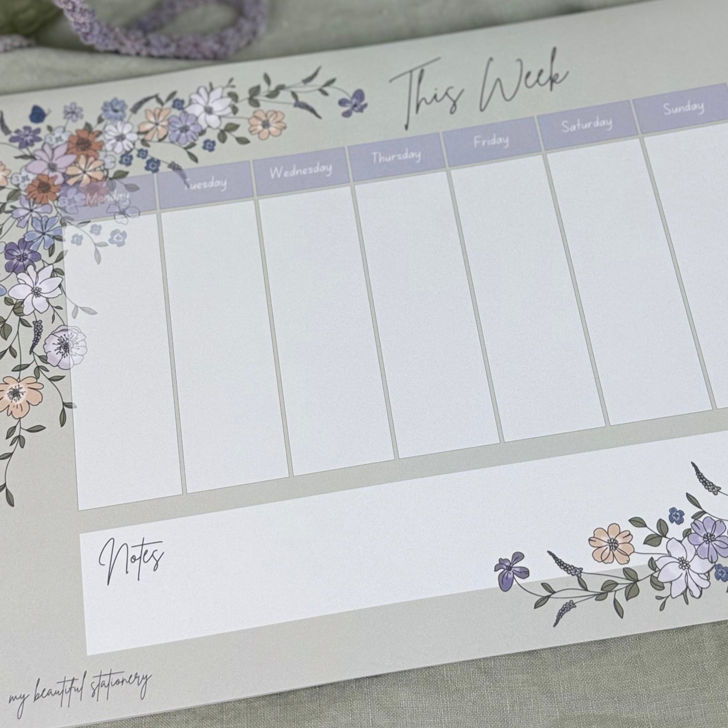 P+P Weekly desk planner
