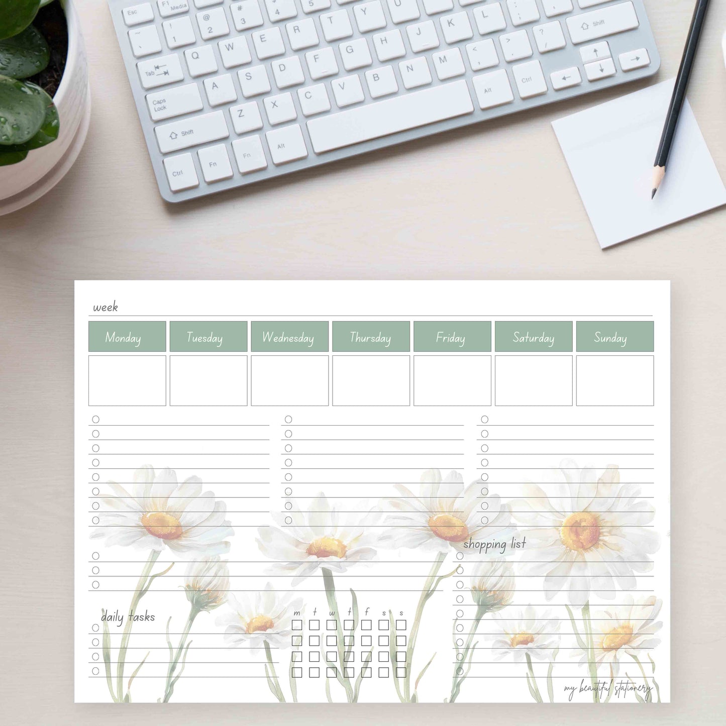 Weekly planner pad
