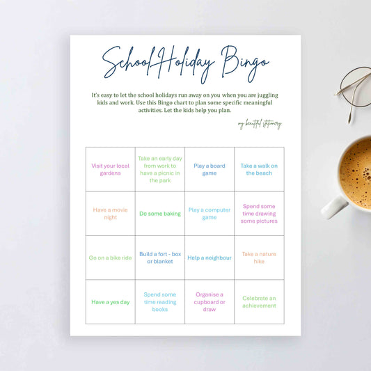 Monthly Freebee School Holiday Bingo