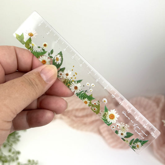 15 cm Ruler with flowers