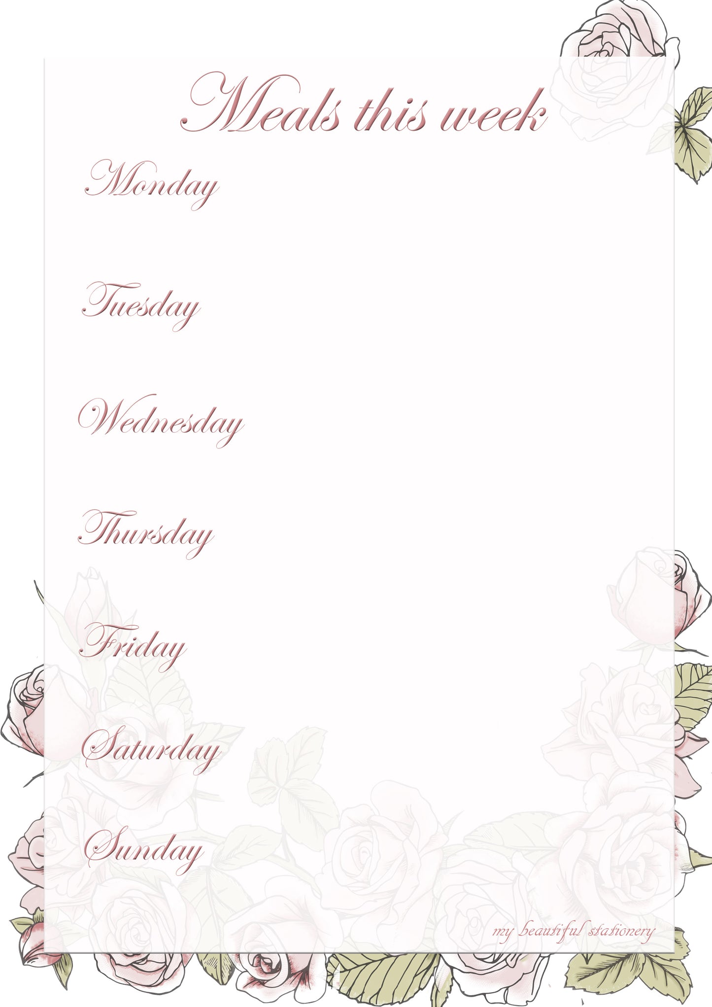 Meals and What's happening this week