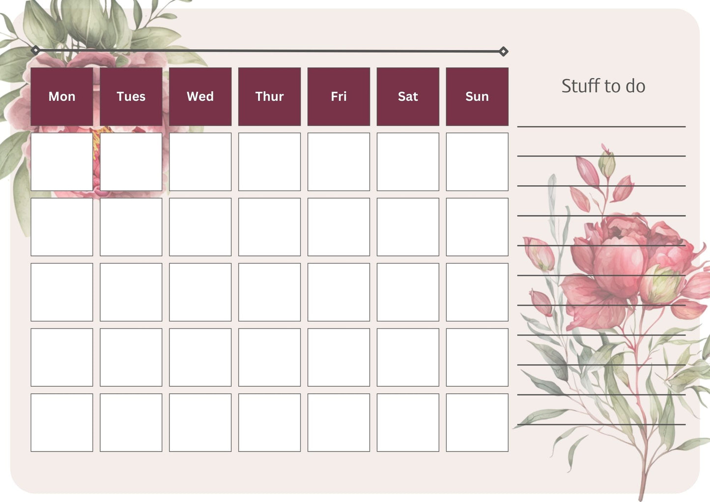Monthly Planner - Print your own and digital