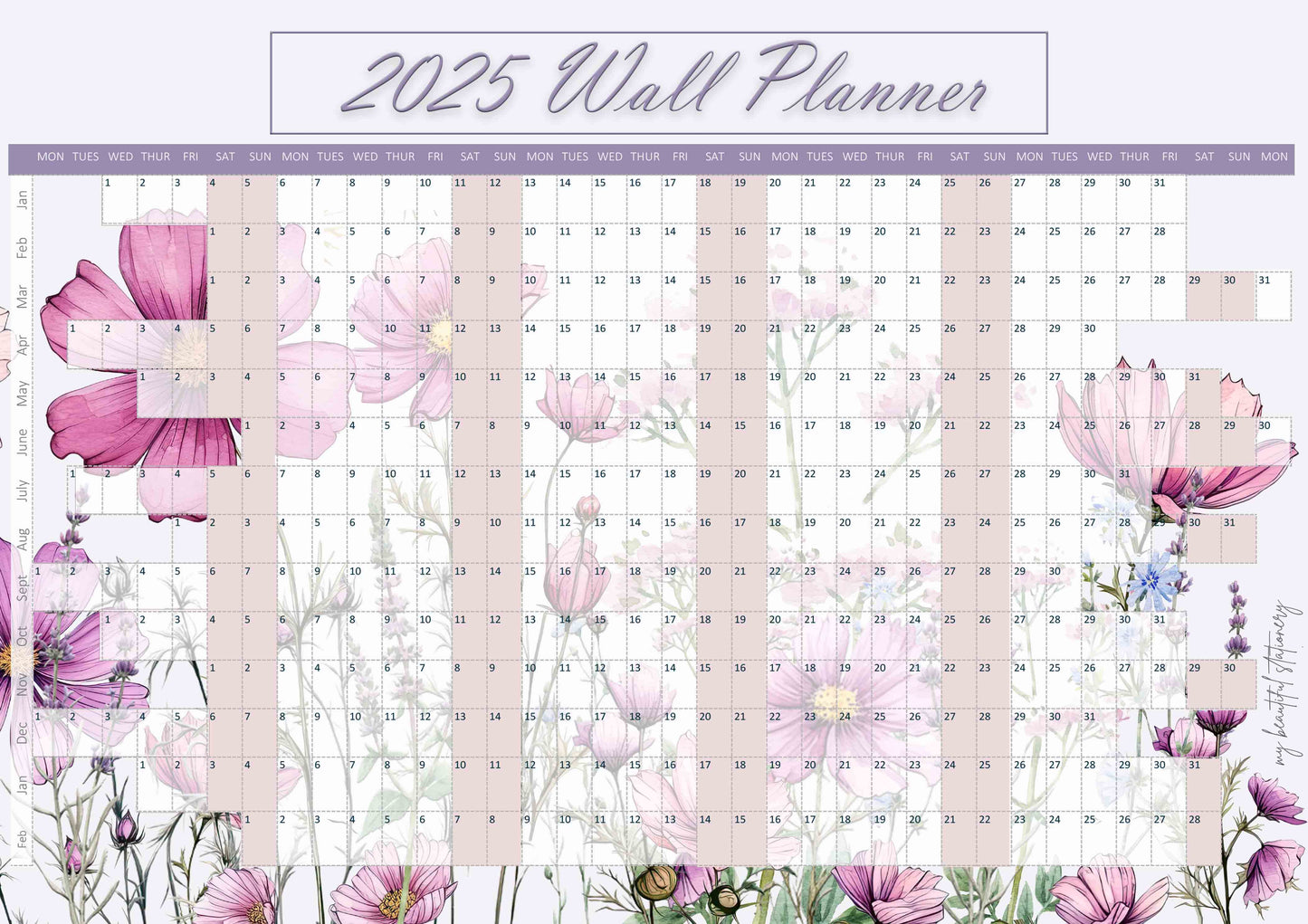 2025 Wall Planner Digital files only