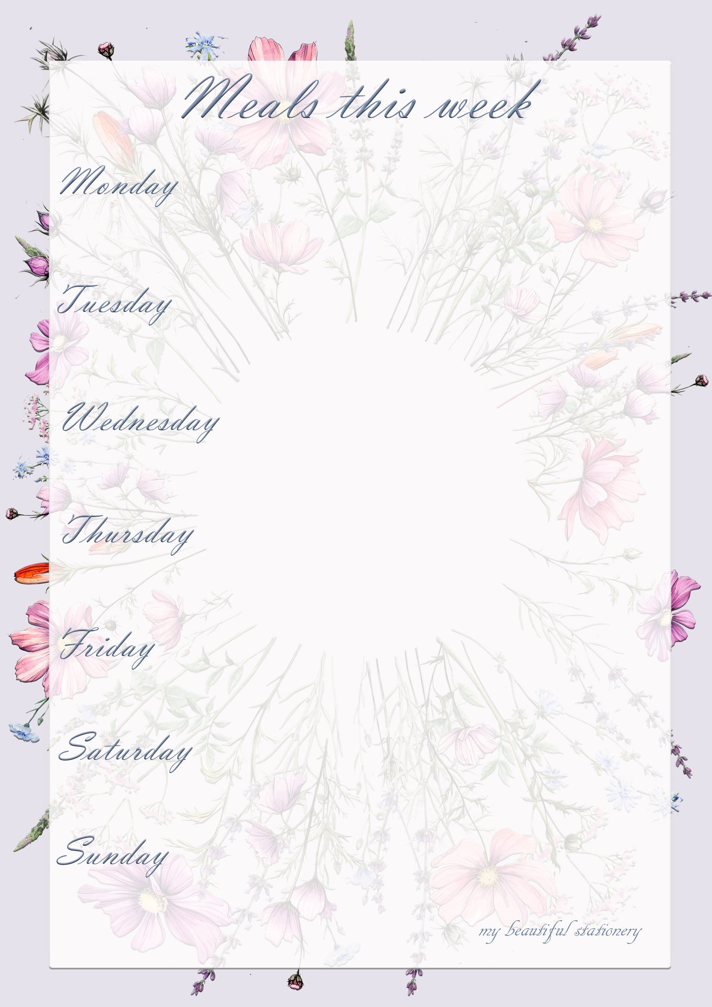 Meals and What's happening this week