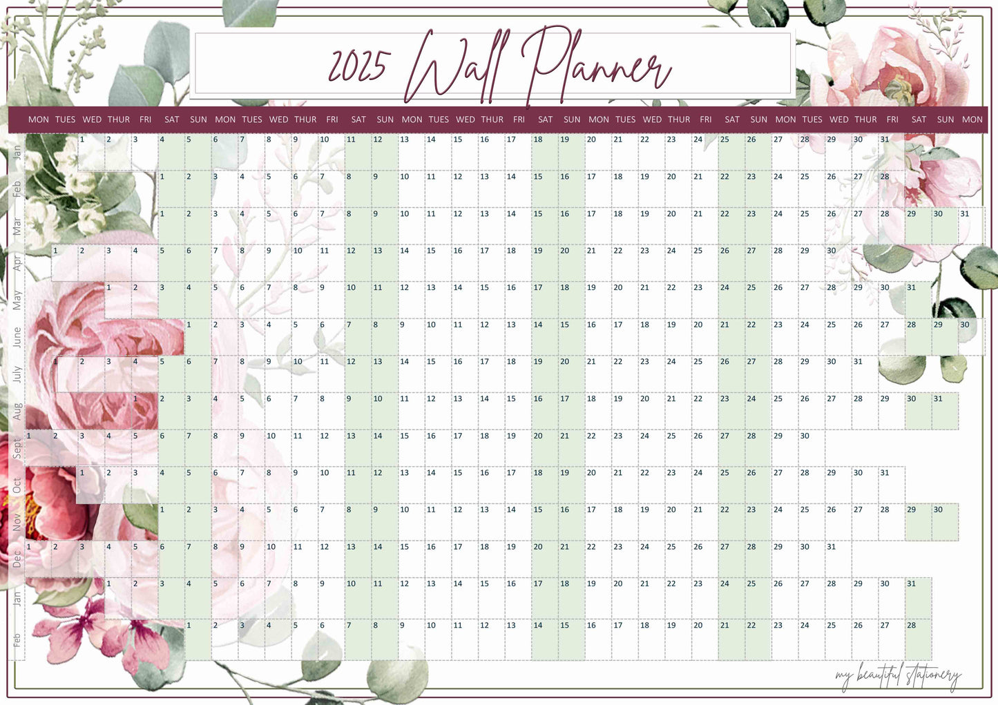 2025 Wall Planner Digital files only