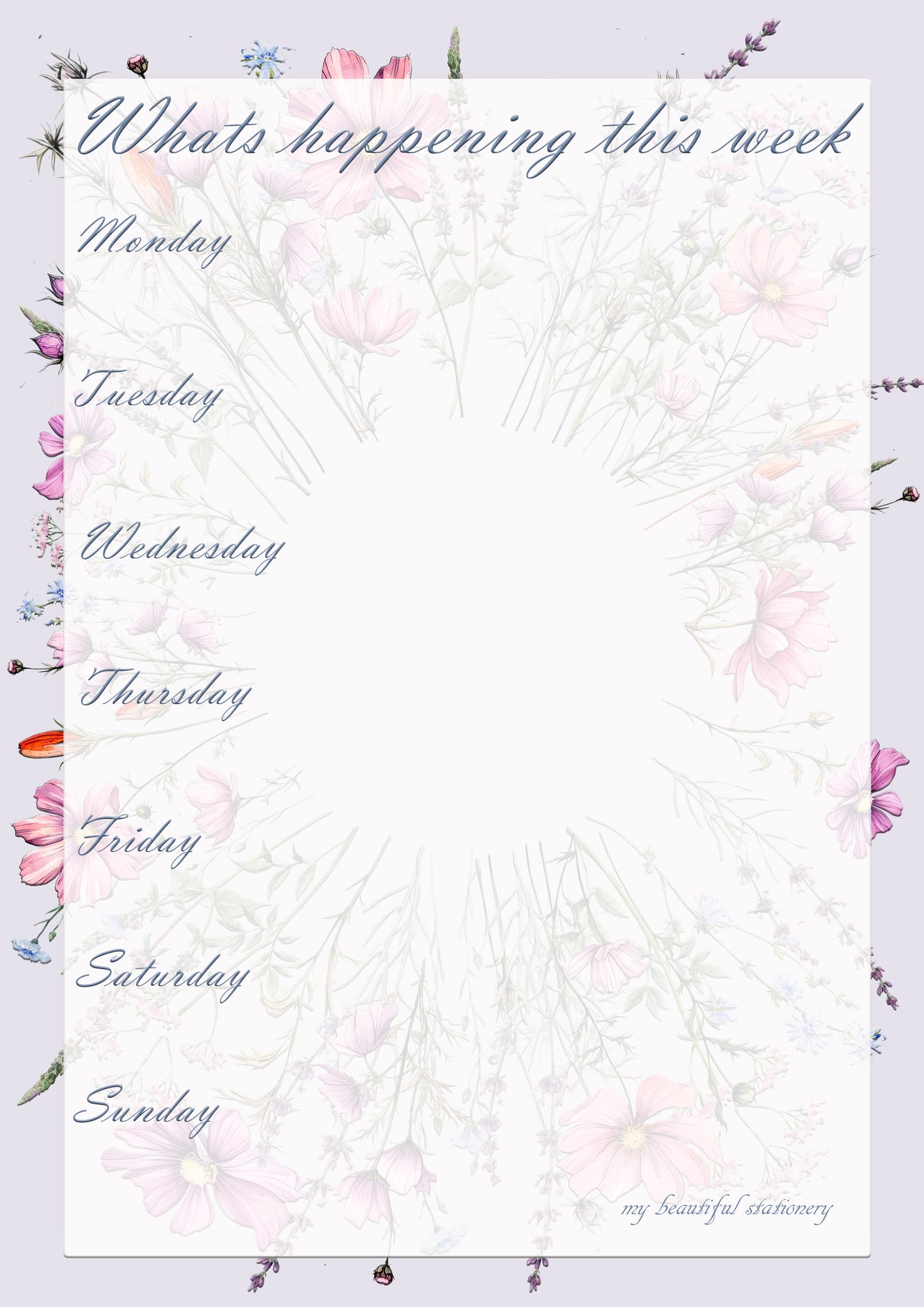 Meals and What's happening this week