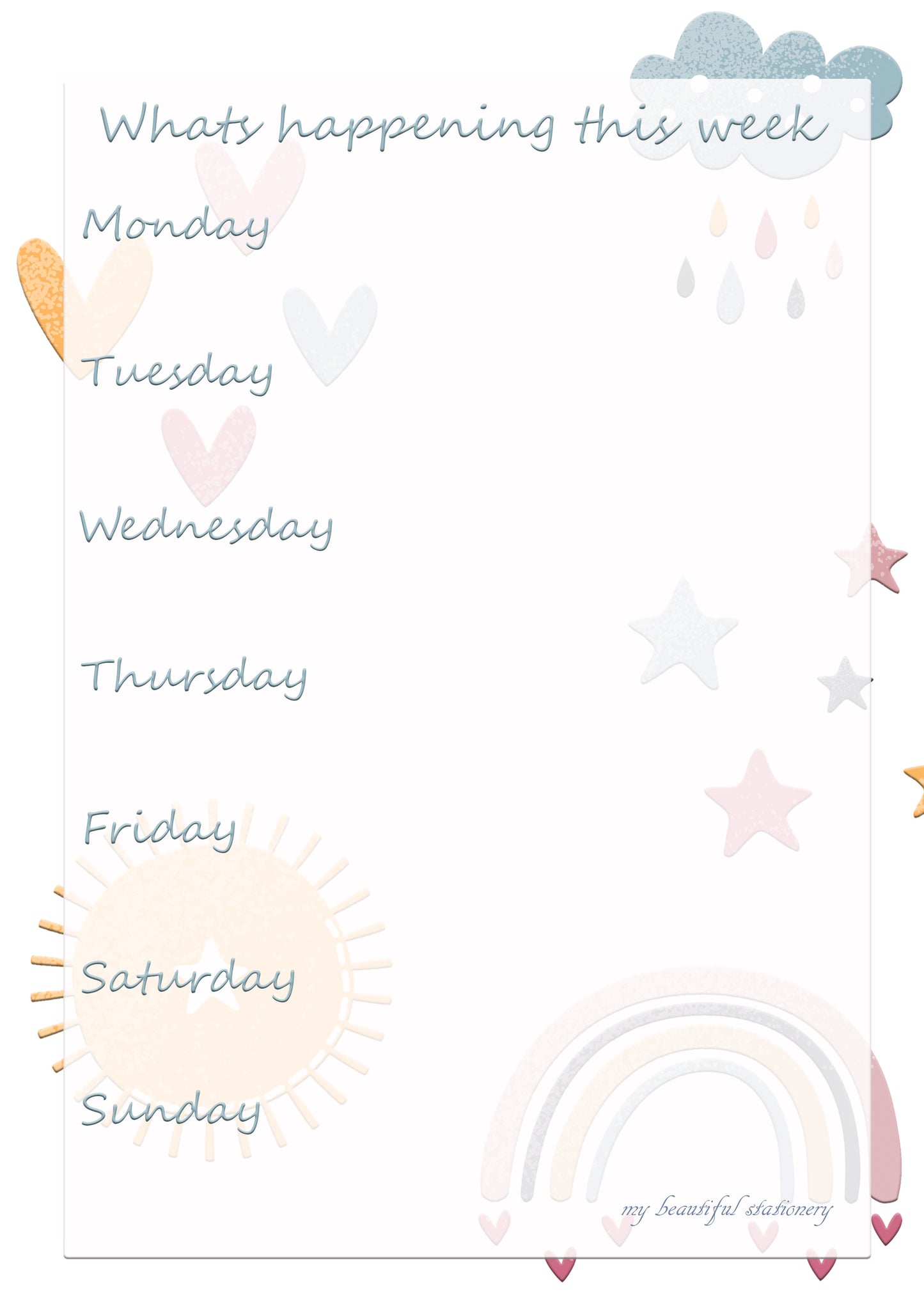 Meals and What's happening this week